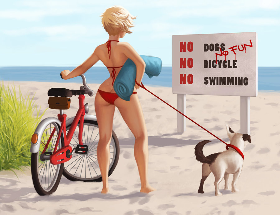 No dogs, no bicycle, no swimming : no fun