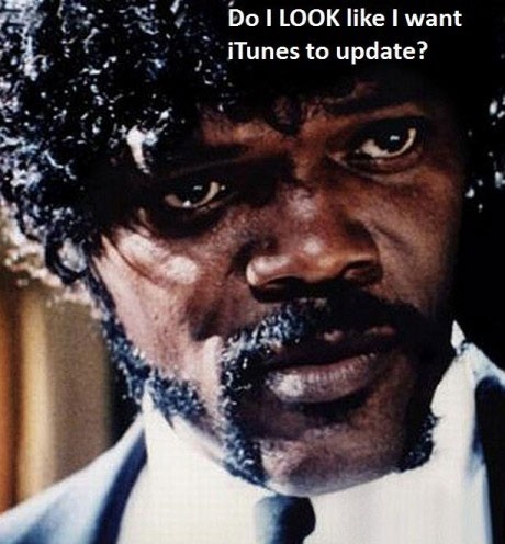 Do I look like I want Itunes to update?