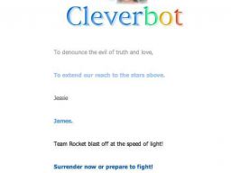 Cleverbot = Jessie, Anonymous = James